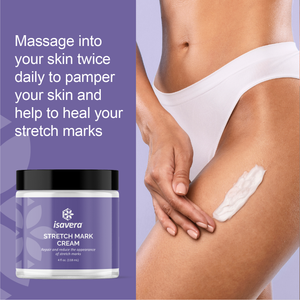 Isavera - Stretch Mark Cream - Rejuvenates and Moisturizes Skin - Can Help Repair and Prevent New Stretch Marks - Made with Elastonyl® and Collaxyl™ - 4 OZ…