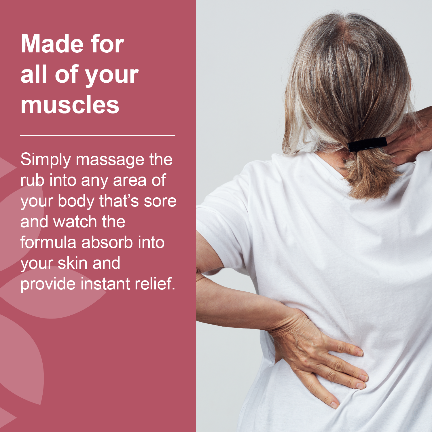Simply massage into any area of your body that's sore